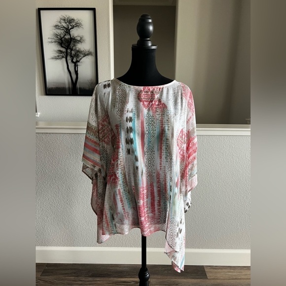 Chico’s ASYMMETRICAL PONCHO BLOUSE - SMALL/MEDIUM - Picture 4 of 7